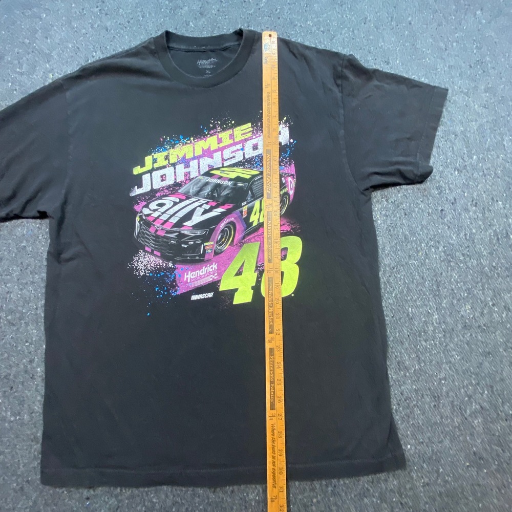 Hendrick Motorsports Jimmie Johnson NASCAR T Shirt XL Mens Black Neon Graphic 48 - Picture 6 of 8